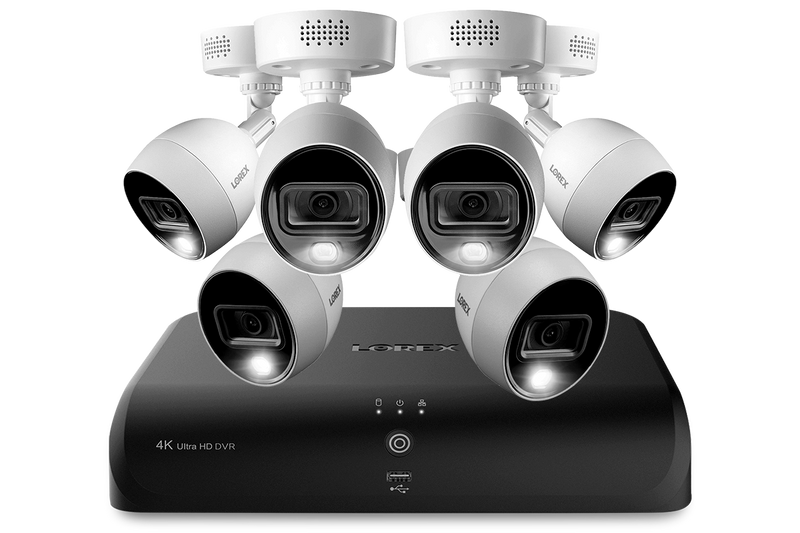 4K Ultra HD Security System with Six 4K (8MP) Active Deterrence Cameras featuring Smart Motion Detection, Face Recognition and Smart Home Voice Control