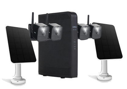 Lorex 4K 1TB Wi-Fi HaLow NVR System with Four Outdoor Battery Security Cameras and Solar Panels