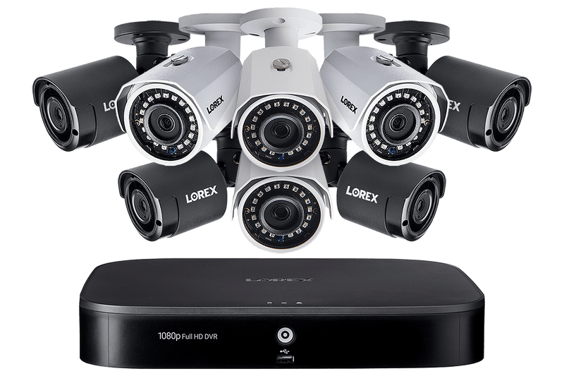 8-Channel Wired/Wireless System with 4 Wireless and 4 HD 1080p Resolution Security Cameras