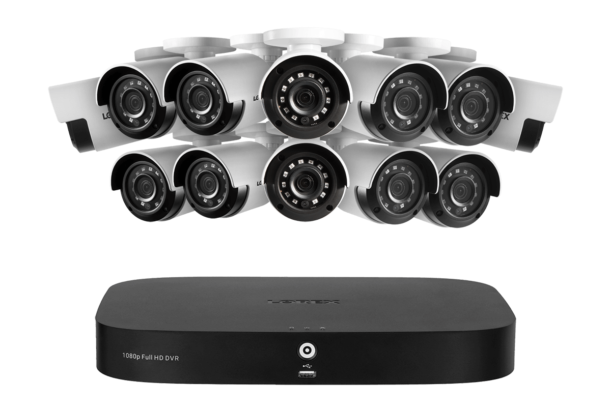 Lorex 1080p 16-channel 2TB Wired DVR System with 12 Cameras
