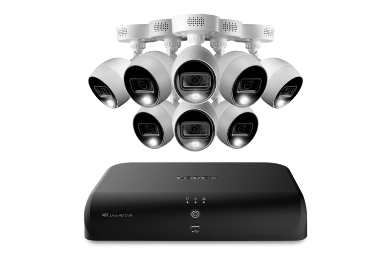 Lorex 4K 8 Channels 2TB Wired DVR System with Eight 4K Deterrence Bullet Cameras