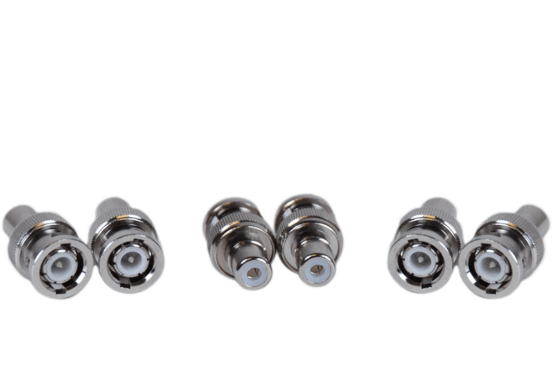 6 Pack of BNC-RCA male-female security connectors
