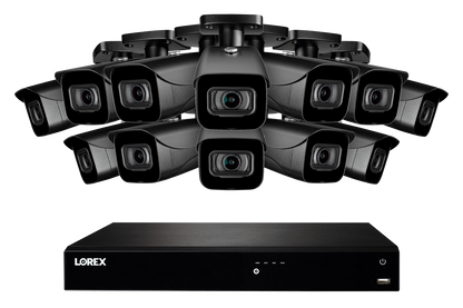 16-Channel Fusion NVR System with Twelve 4K (8MP) IP Cameras