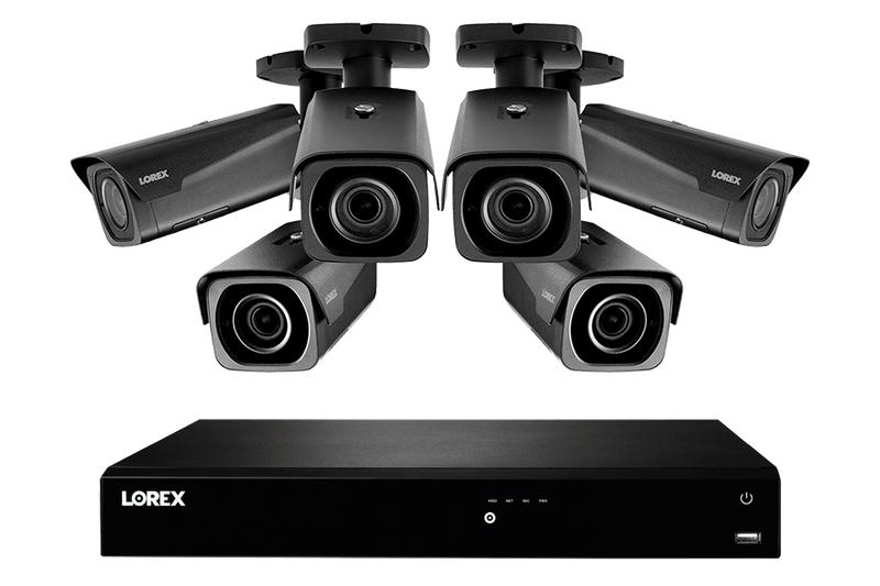 4K Nocturnal IP NVR System with 6 Outdoor 4K (8MP) IP Motorized Zoom Lens Metal Cameras, 4x Optical Zoom Cameras, 250FT Night Vision