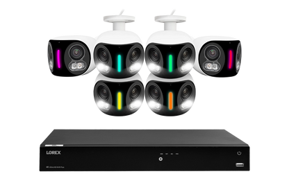 Lorex Fusion NVR with H20 (Halo Series) IP Dual Lens Cameras - 4K 16-Channel 4TB Wired System - White 6