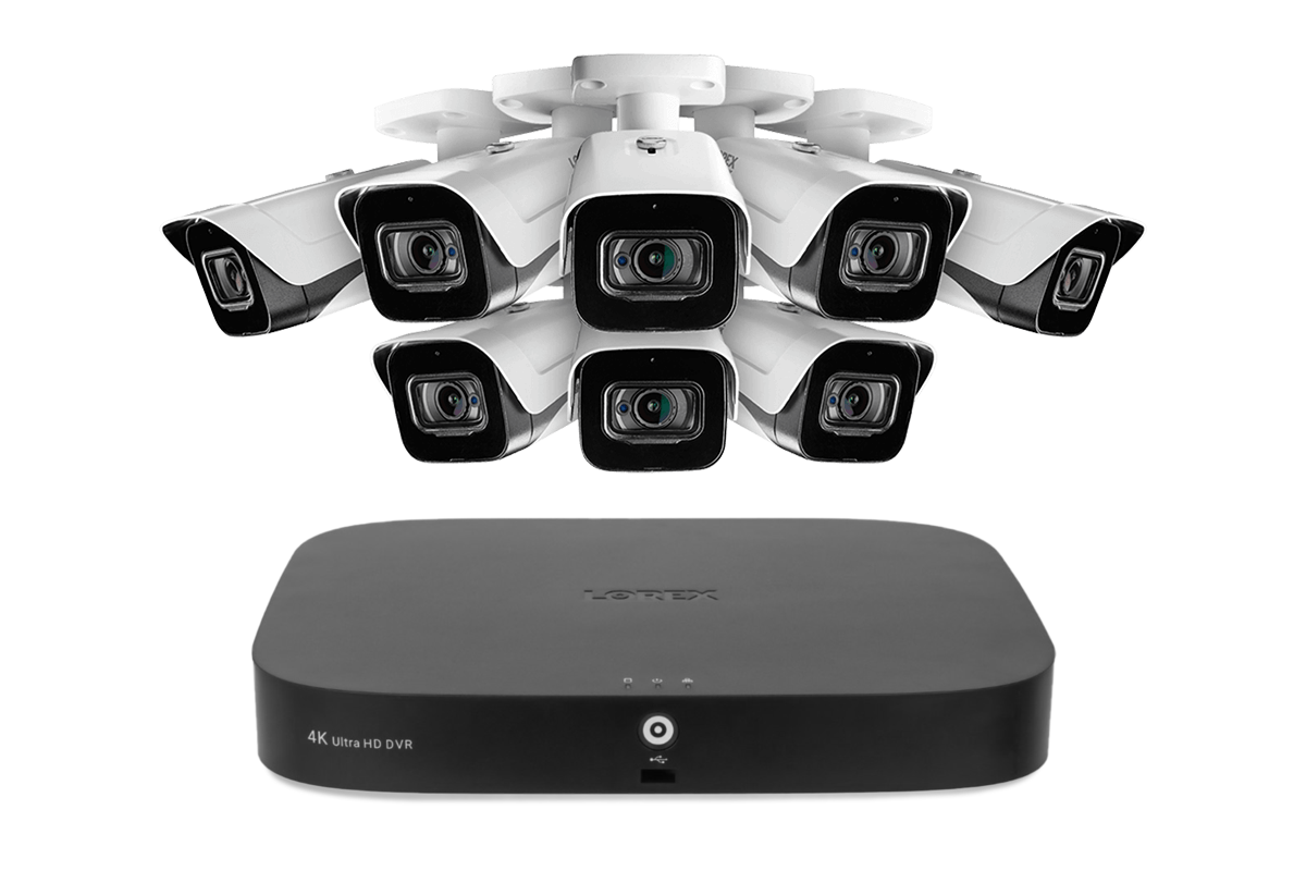 Lorex 4K 8-Channel 2TB Wired DVR System with 8 Outdoor Audio Security Cameras