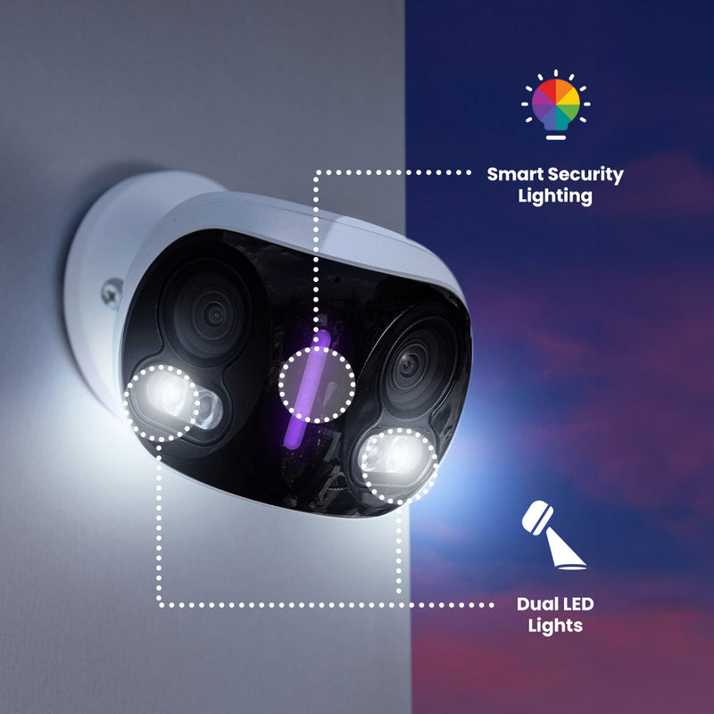 Halo Series H20 4K IP Wired Dual Lens Security Camera with Smart Security Lighting and Smart Motion Detection
