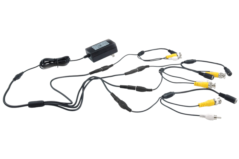 Video surveillance system installers kit-Cables connectors-Power supplies