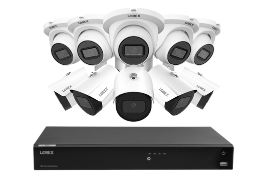Lorex Fusion NVR with A20 (Aurora Series) IP Dome and Bullet Cameras - 4K 16-Channel 4TB Wired System