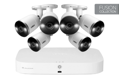 Lorex 4K 8-Channel NVR System with 6 Smart Deterrence Cameras, Fusion Capabilities and Smart Motion Detection Plus