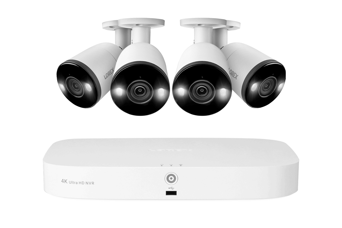 Lorex Fusion 4K 16-Camera Capable (8 Wired + 8 Wi-Fi) 2TB NVR System with Bullet Cameras Featuring Smart Deterrence and 2-Way Audio