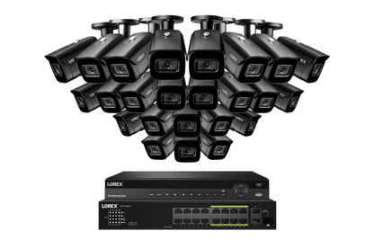 Lorex 4K (32 Camera Capable) 8TB Wired NVR System with Nocturnal 3 Smart IP Bullet Cameras Featuring Listen-In Audio and 30FPS Recording