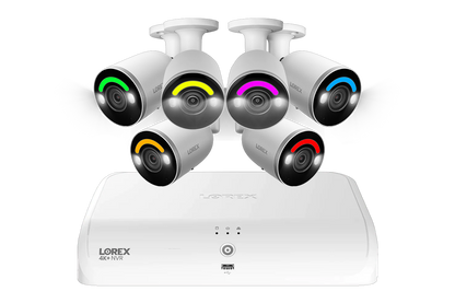 Lorex 4K Fusion 2TB Wired NVR System with 4K IP Bullet Smart Security Lighting Cameras
