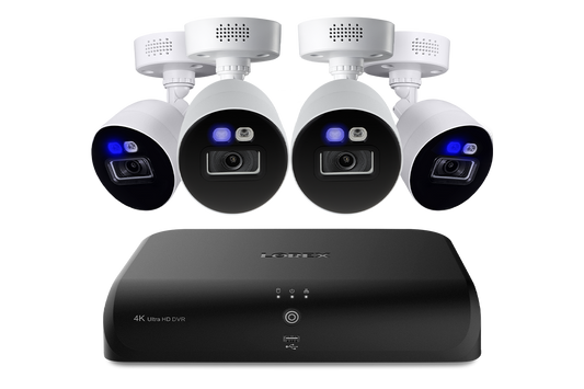 Lorex Fusion 4K 12 Channels (8 Wired and 4 Wi-Fi) 2TB Wired DVR System with 4 Smart Deterrence Cameras