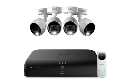 Lorex Fusion 4K 12 Camera Capable (8 Wired + 4 Wi-Fi) 2TB DVR System with 4 Analog Active Deterrence Cameras and 2K Wired Video Doorbell