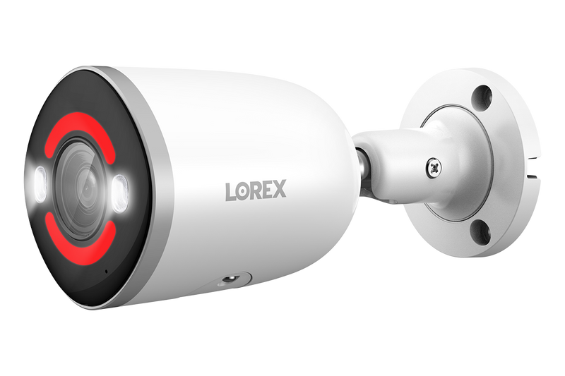 Lorex Fusion 4K 16-channel 2TB Wired NVR System with Eight Deterrence Bullet Wired Cameras plus One 2K Doorbell and One Sensor Kit with Three Sensors