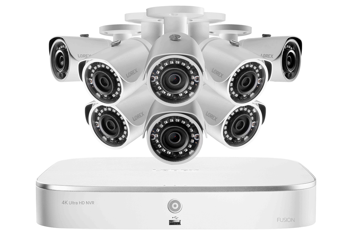 2K HD 8-Channel IP Security System with Eight 5MP Cameras and Smart Home Voice Control