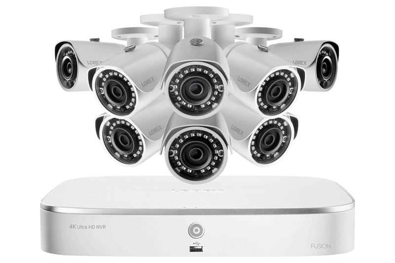 2K HD 8-Channel IP Security System with Eight 5MP Cameras and Smart Home Voice Control
