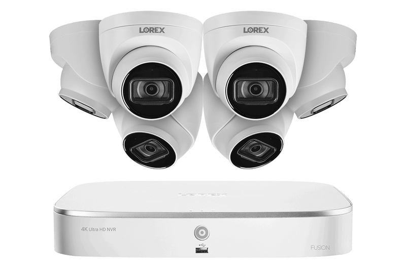 Lorex Fusion 4K 16-Channel (8 Wired + 8 Wi-Fi) NVR System with Dome Cameras featuring Listen-In Audio - White 6