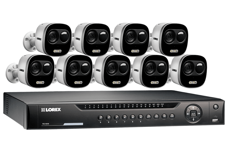 4K Ultra HD IP NVR System with 9 Active Deterrence Security Cameras, 130ft Night Vision