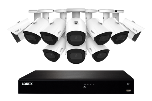 Lorex Fusion NVR with A20 (Aurora Series) IP Bullet Cameras - 4K 16-Channel 4TB Wired System - White 10