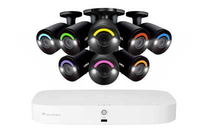 Lorex Fusion 4K 16 Camera Capable (8 Wired and 8 Wi-Fi) 2TB Wired NVR System with Bullet AI PoE Cameras Featuring Smart Security Lighting - 8