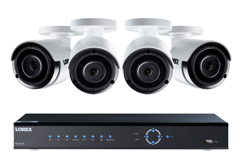 4K Ultra HD IP NVR security camera system with four 2K 4MP IP cameras