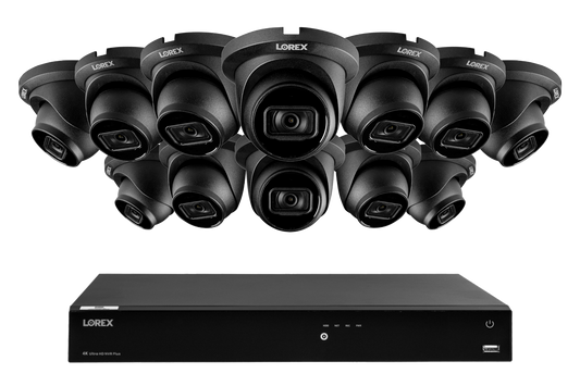 Lorex 4K 16-Camera Capable (Wired + Fusion Wi-Fi) 4TB NVR System with IP Dome Cameras featuring Listen-In Audio - Black 12