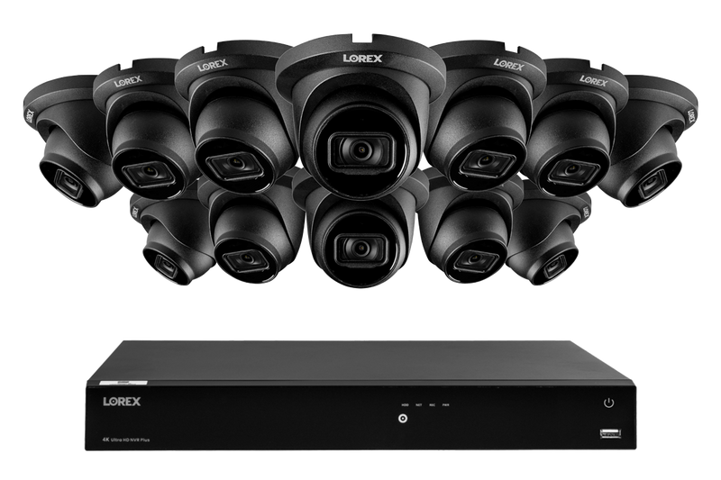 Lorex 4K 16-Camera Capable (Wired + Fusion Wi-Fi) 4TB NVR System with IP Dome Cameras featuring Listen-In Audio - Black 12
