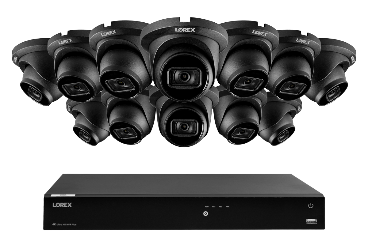 Lorex 4K 16-Camera Capable (Wired + Fusion Wi-Fi) 4TB NVR System with IP Dome Cameras featuring Listen-In Audio - Black 12