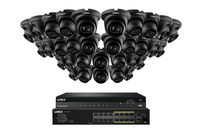Lorex Fusion (4K 32-Camera Capable) NVR System with Bullet Cameras featuring Listen-In Audio - Black 32