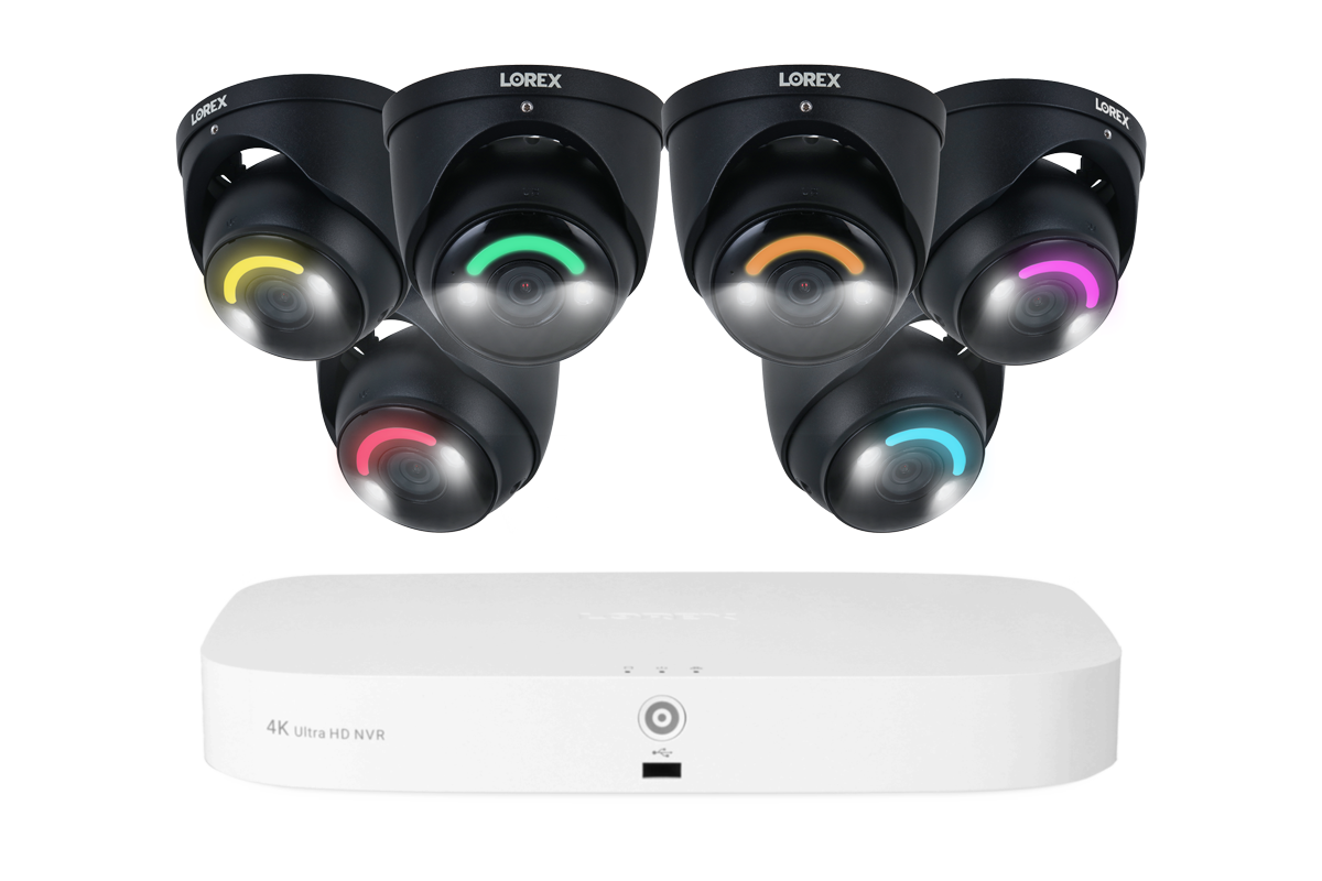 Lorex Fusion 4K 16 Camera Capable (8 Wired and 8 Wi-Fi) 2TB Wired NVR System with Dome Cameras Featuring Smart Security Lighting