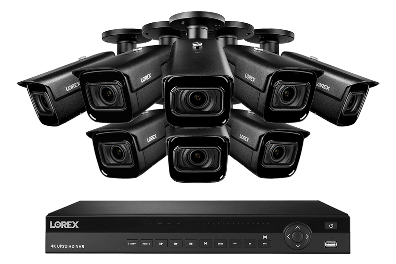 4K Nocturnal IP NVR System with 16-channel NVR and Eight 4K Smart IP Optical Zoom Security Cameras with Real-Time 30FPS Recording