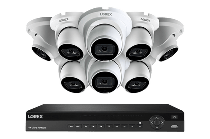 Lorex 4K (16 Camera Capable) 4TB Wired NVR System with Nocturnal 3 Smart IP Dome Cameras with Listen-In Audio and 30FPS - White 8