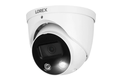 Lorex Fusion 4K 16 Camera Capable (8 Wired + 8 Wi-Fi) 2TB NVR System with 4 Smart Deterrence Dome Cameras, 2K Wired Doorbell and Sensor Kit