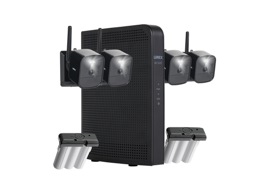 Lorex 4K 1TB Wi-Fi HaLow NVR System with Outdoor Battery Security Cameras with Rechargeable Batteries