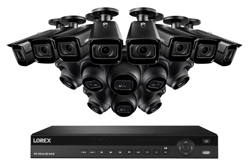 16-Channel 4K Nocturnal NVR System with Eight Audio Domes and Eight Motorized Varifocal Smart IP Cameras