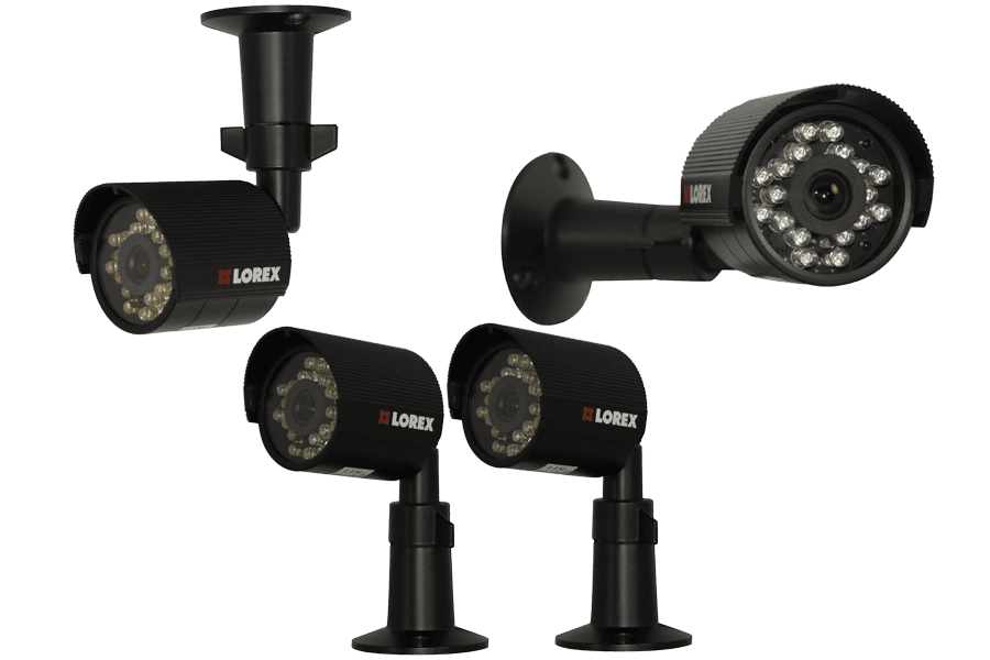 PC security camera system - 4 channel DVR card with 4 security cameras 