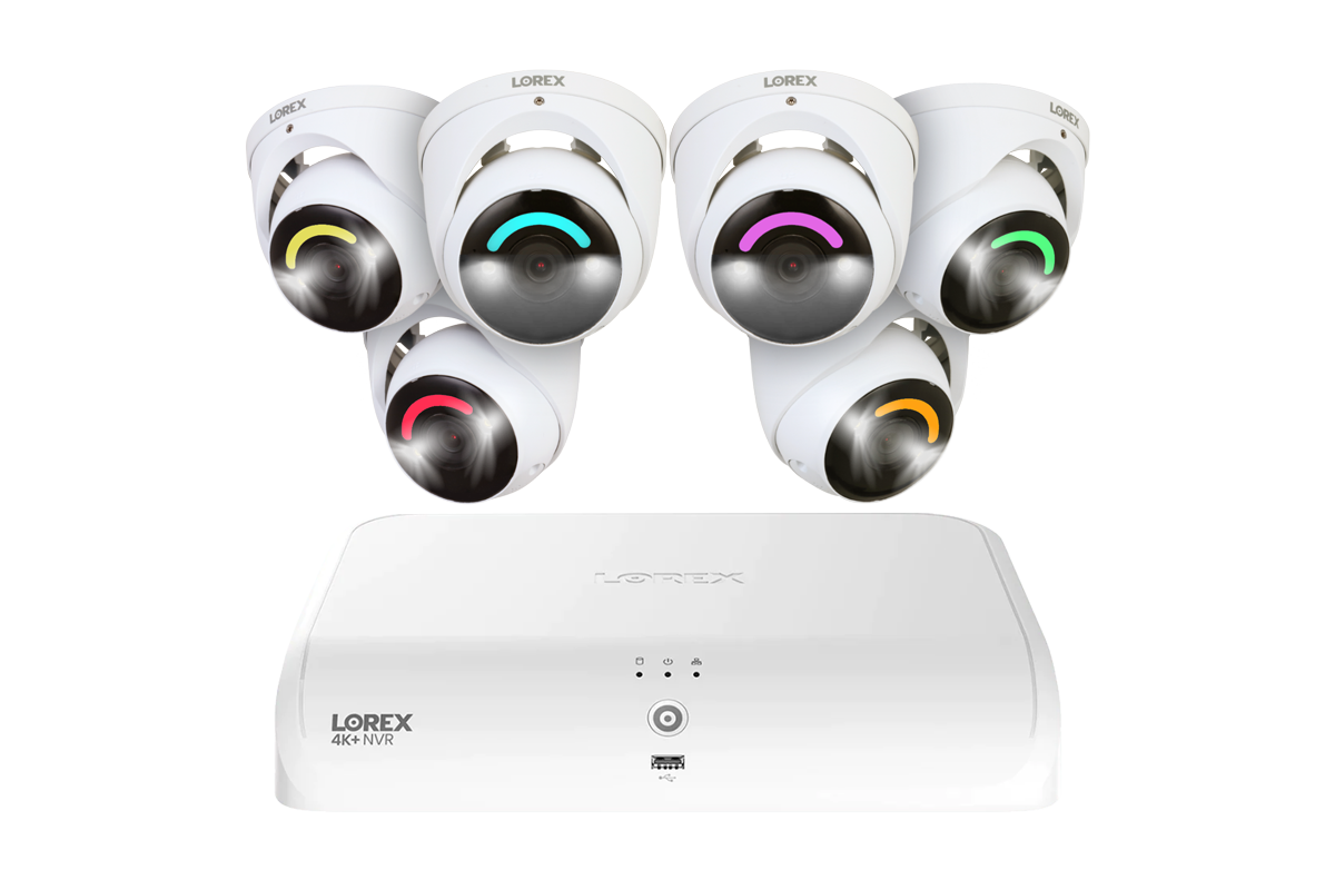 Lorex 4K+ 12MP 16 Camera Capable (8 Wired + 8 Fusion Wi-Fi ) 2TB Wired NVR System with Smart Security Lighting Dome Cameras