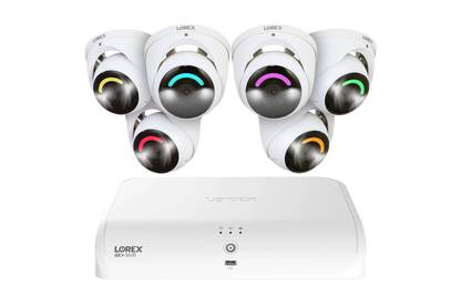 Lorex 4K+ 12MP 16 Camera Capable (8 Wired + 8 Fusion Wi-Fi ) 2TB Wired NVR System with Smart Security Lighting Dome Cameras