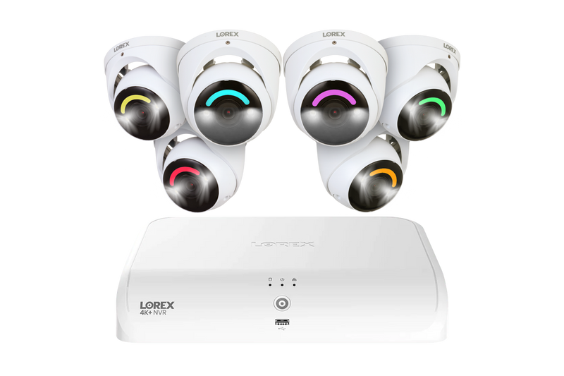 Lorex 4K+ 12MP 16 Camera Capable (8 Wired + 8 Fusion Wi-Fi ) 2TB Wired NVR System with Smart Security Lighting Dome Cameras