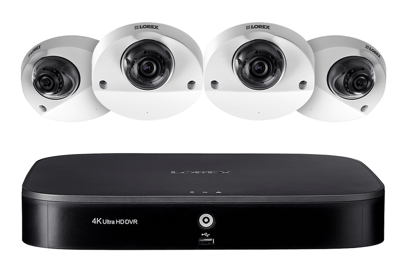 1080p HD Surveillance System featuring 4 Audio Cameras with 90ft Night Vision