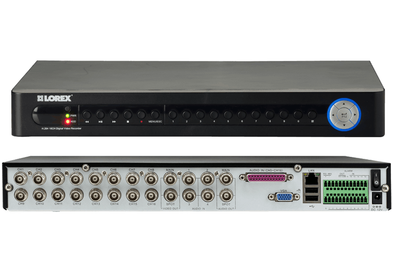 16 channel security DVR system with 8 cameras
