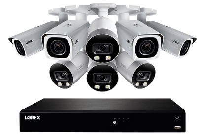 16-Channel 4K Ultra HD IP NVR System with Four Metal 4K (8MP) Smart Deterrence Cameras and Four Metal 4K (8MP) Varifocal Zoom Lens Cameras