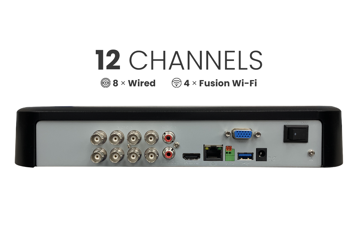 Lorex 4K 12 Camera Capable (8 Wired and 4 Fusion Wi-Fi) 2TB Wired DVR System with 8 Smart Deterrence Cameras