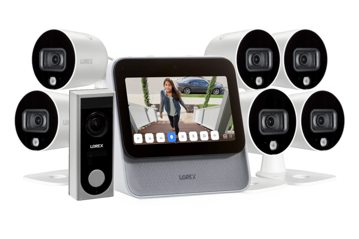 Lorex Smart Home Security Center with Six 1080p Outdoor Wi-Fi Cameras and HD Video Doorbell