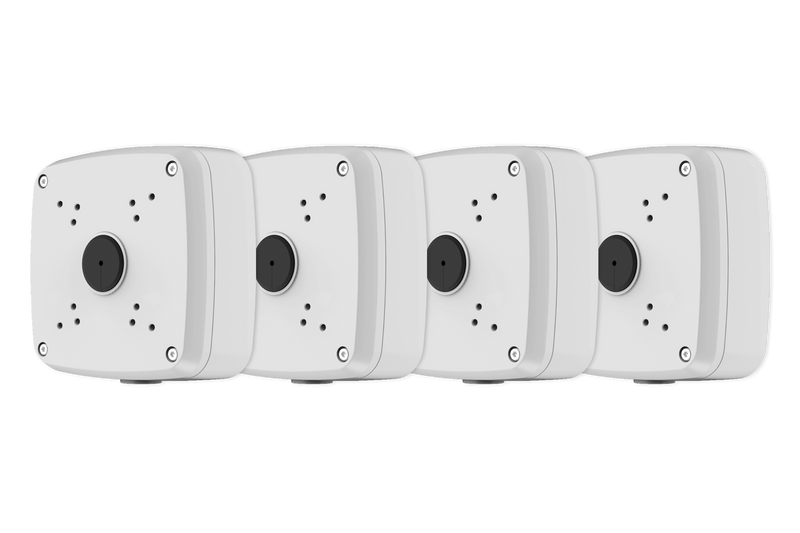 Outdoor Junction Box for 4 Screw Base Cameras (White, 4-pack)