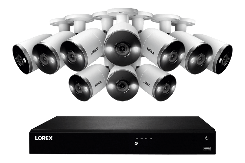 16-Channel 4K Ultra HD Fusion NVR IP System with 10 Smart Deterrence Cameras