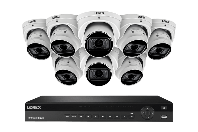Lorex 4K (16 Camera Capable) 4TB Wired NVR System with Nocturnal 3 Smart IP Dome Cameras with Listen-in Audio and Motorized Varifocal Lenses - White 8