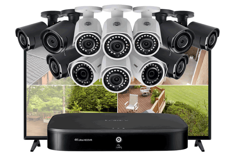 16-Channel System with 6 Wireless and 6 2K Resolution Security Cameras and 43"" Monitor